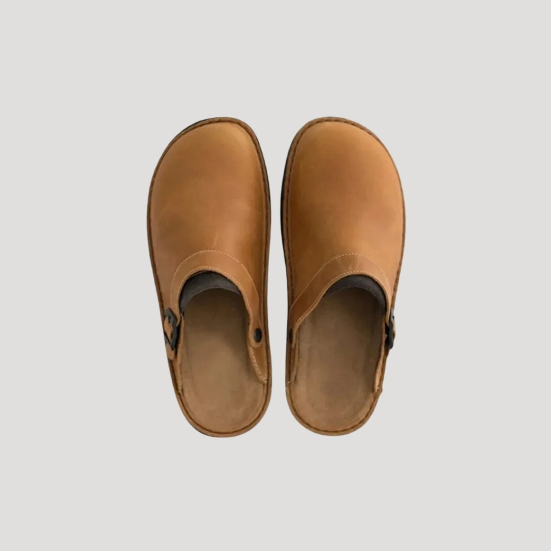 Men’s faux leather comfort slip on clogs
