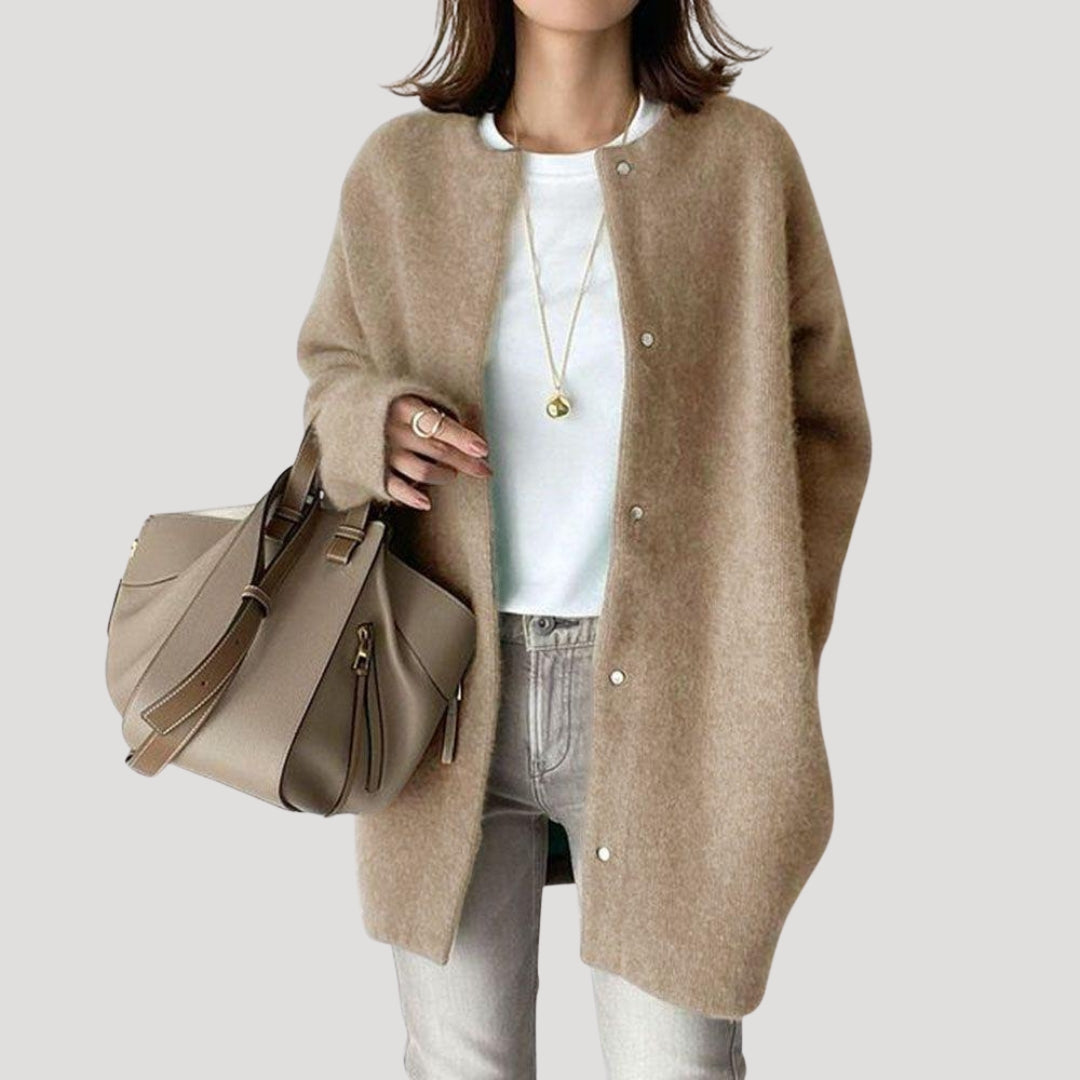 Women's cozy wool cardigan long knitwear