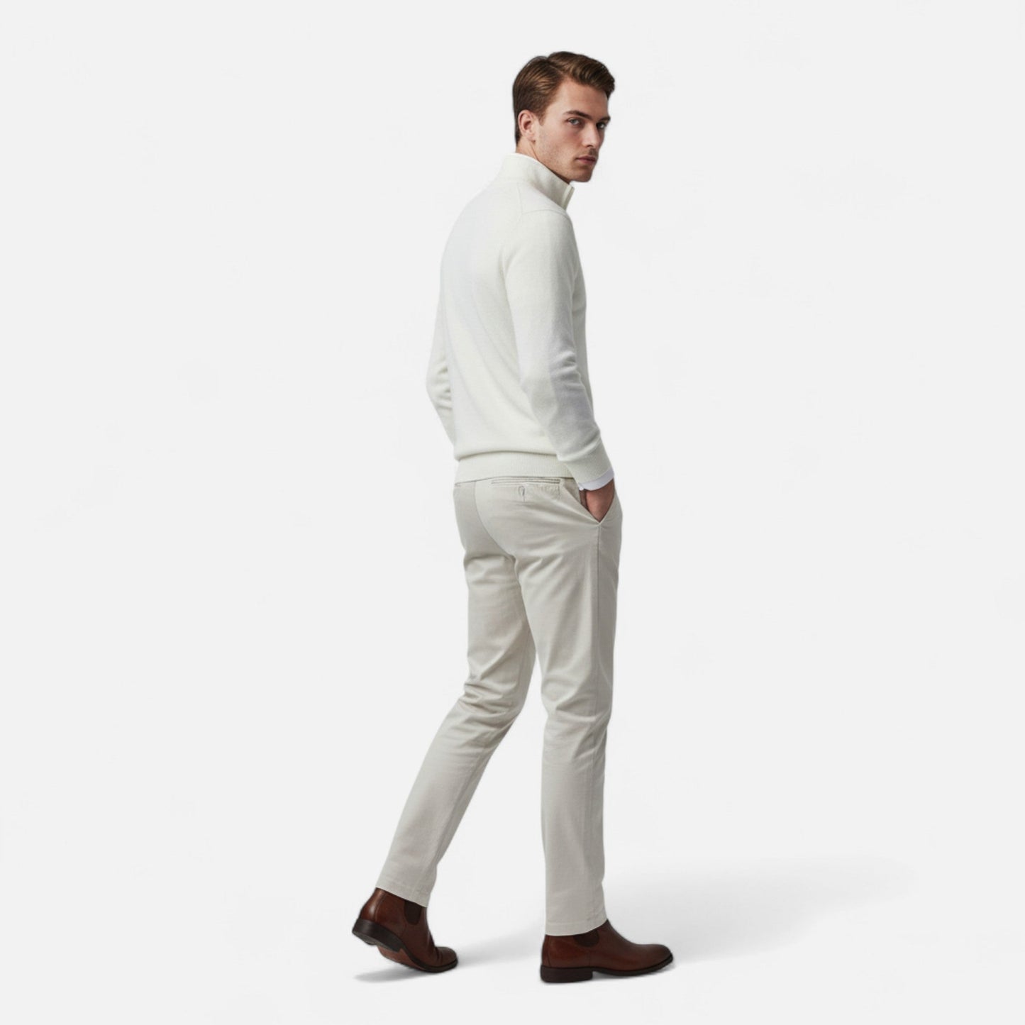 Men’s Sweater – Slim-Fit Quarter-Zip Elegance