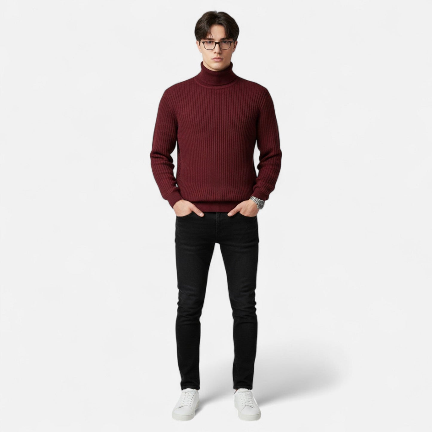 Men’s Knitted Wool Turtleneck Sweater