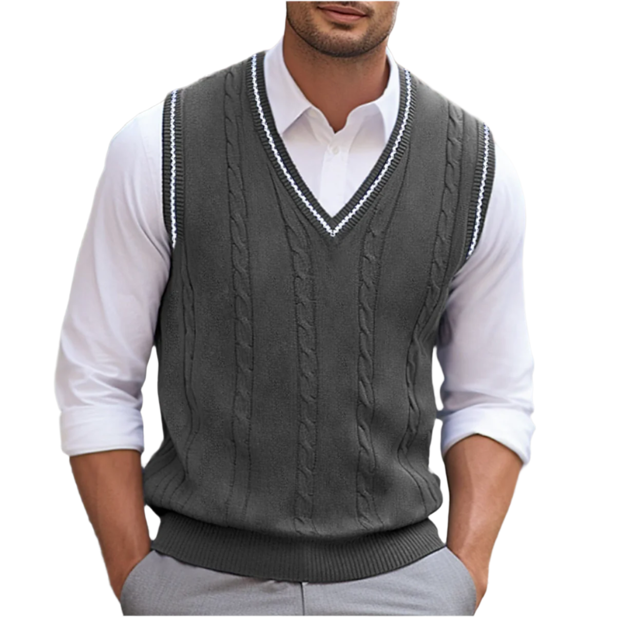 Stephen | Men V Neck Sleeveless Sweater Vest