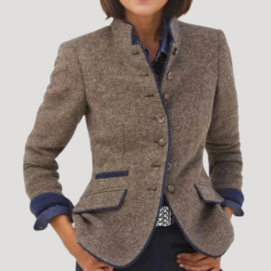 Women’s tweed jacket fitted country blazer coat