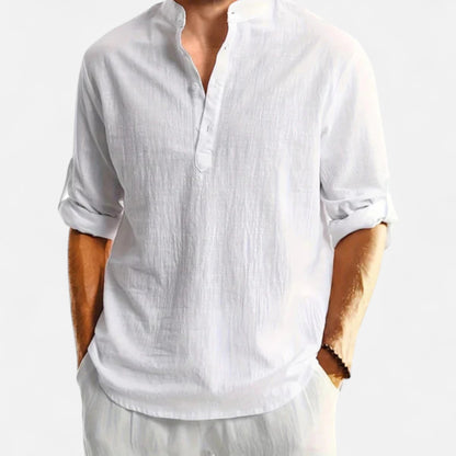 Men’s Linen Henley Shirt