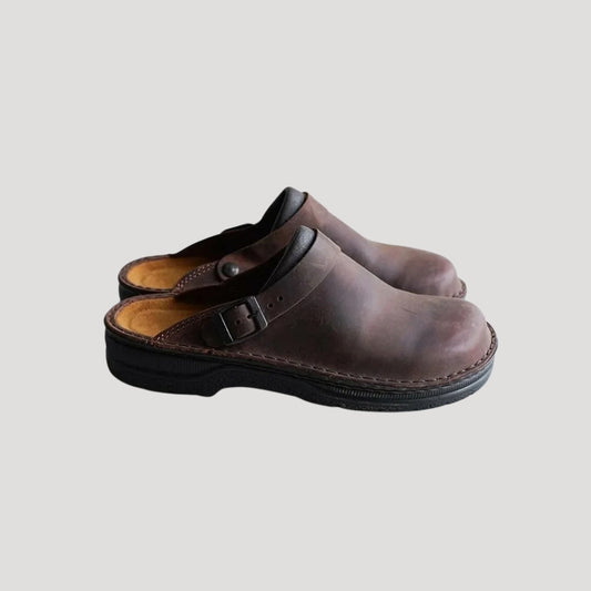 Men’s faux leather comfort slip on clogs
