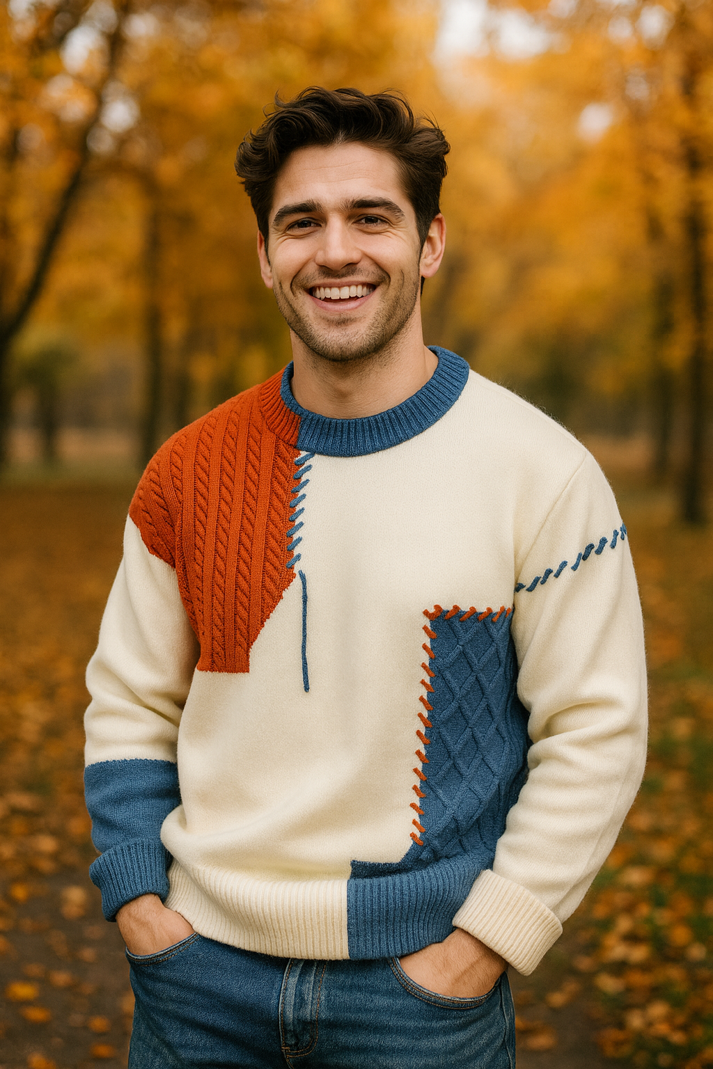 Arty Patch Sweater Men