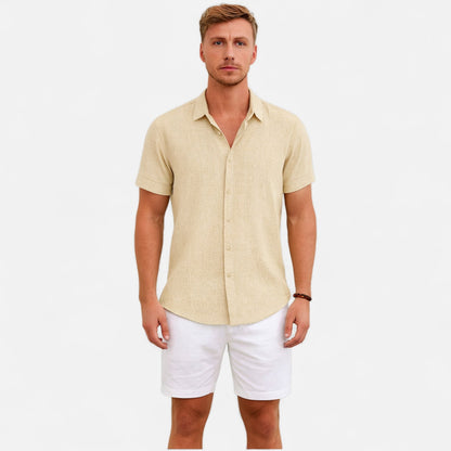 Men’s Cotton Linen Summer Shirt – Refined Ease, Coastal Sophistication