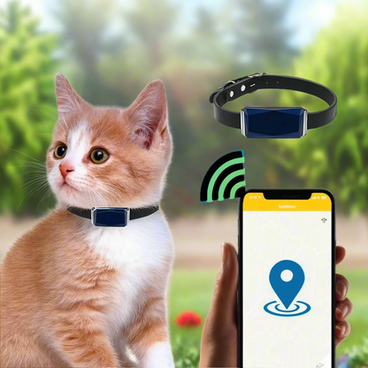 GPS Cat Collar with Real-Time Tracking – Lightweight Cat Tracker Collar Compatible with Mobile App