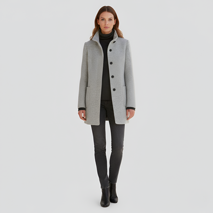 Women’s Wool-Blend Coat – Elegant Tailored Overcoat