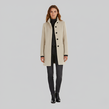 Women’s Wool-Blend Coat – Elegant Tailored Overcoat