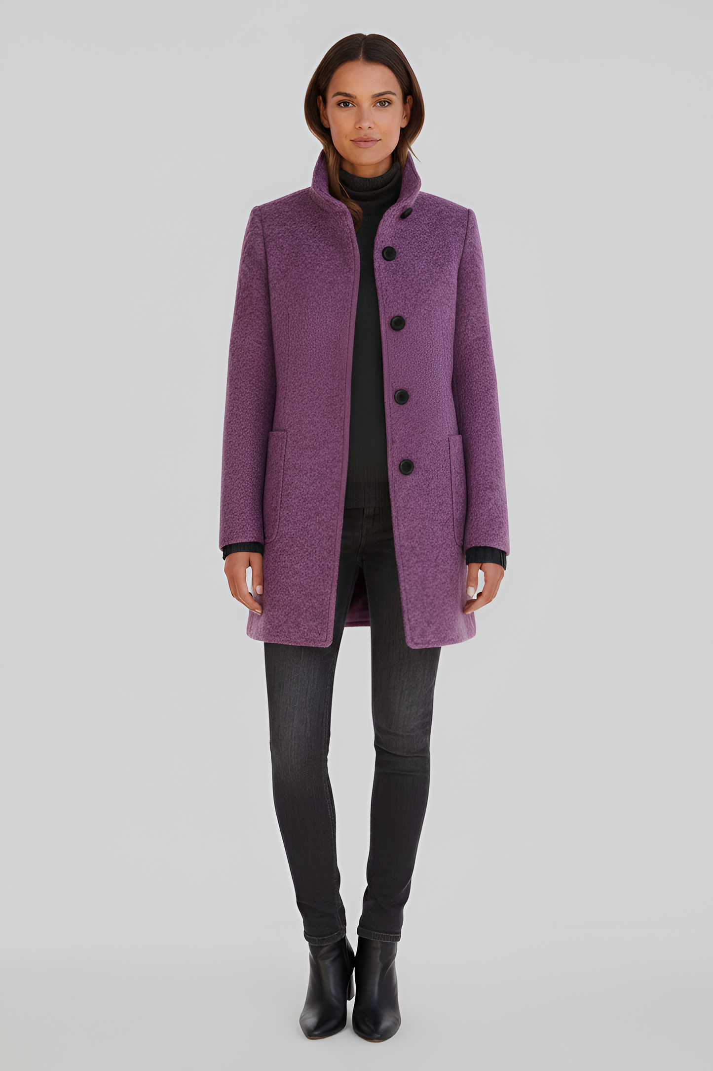 Women’s Wool-Blend Coat – Elegant Tailored Overcoat
