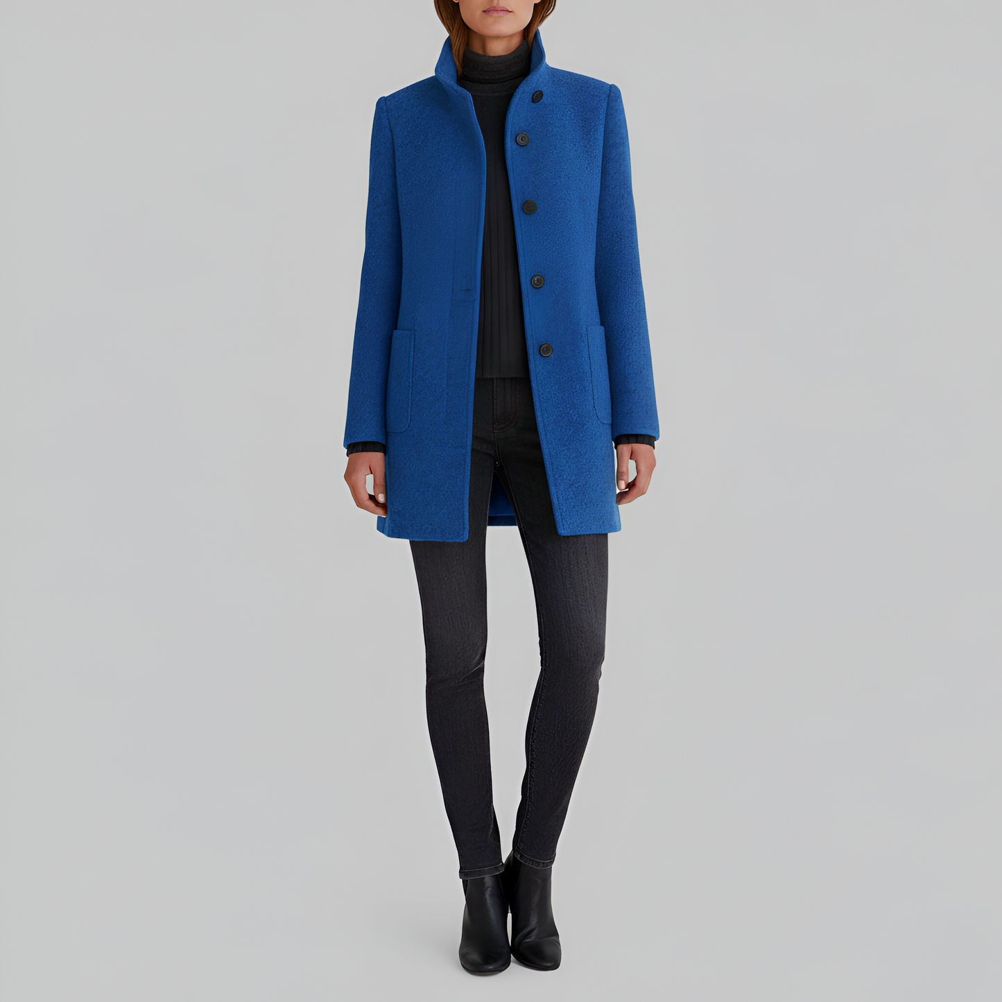 Women’s Wool-Blend Coat – Elegant Tailored Overcoat