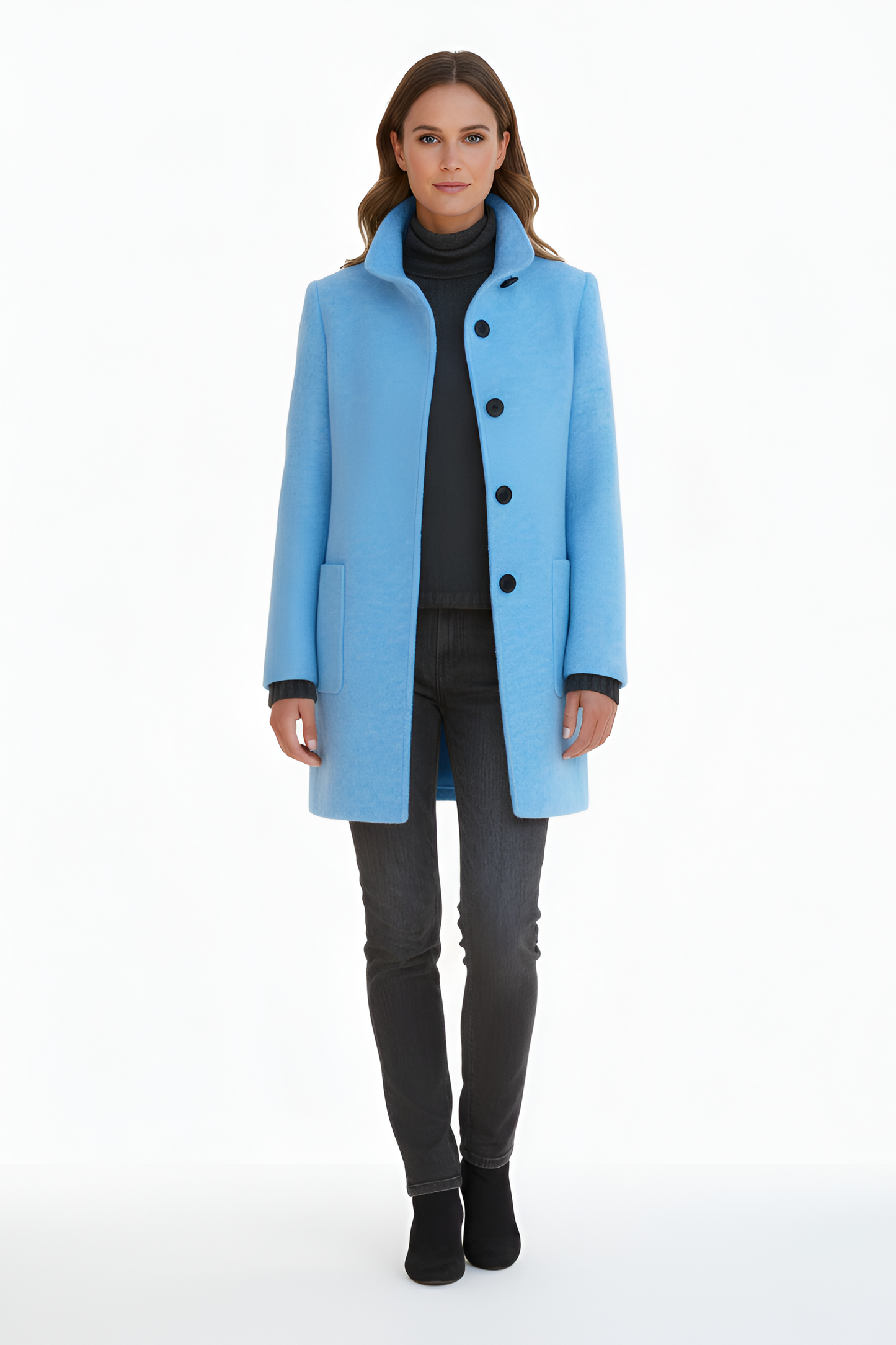 Women’s Wool-Blend Coat – Elegant Tailored Overcoat
