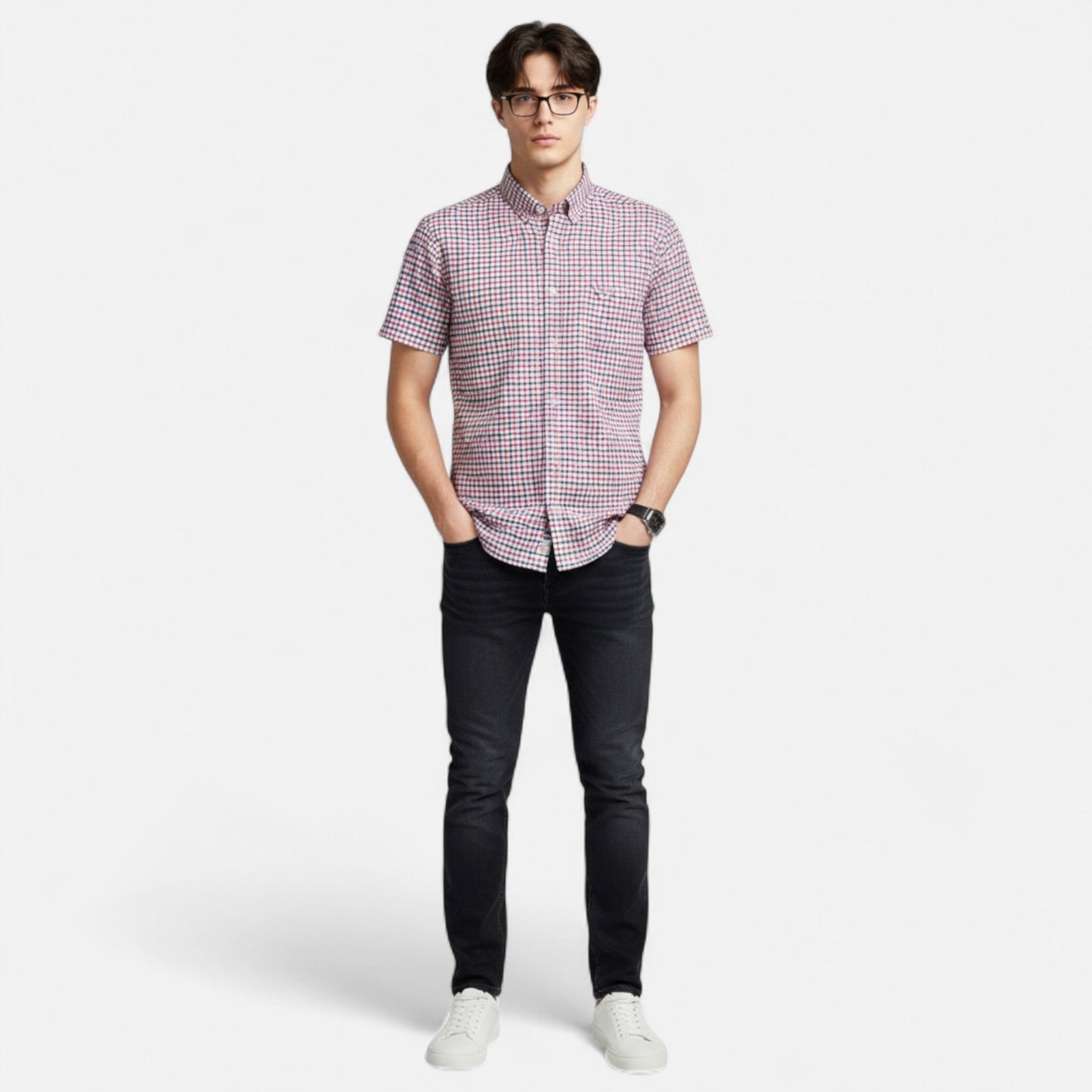 Men’s Oxford Cotton Short-Sleeve Shirt