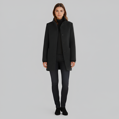 Women’s Wool-Blend Coat – Elegant Tailored Overcoat