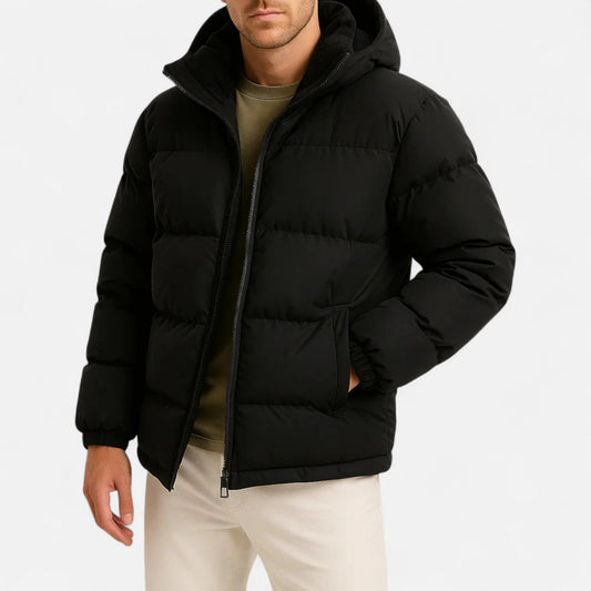 Men’s Puffer Jacket – Lightweight Hooded Insulated Elegance