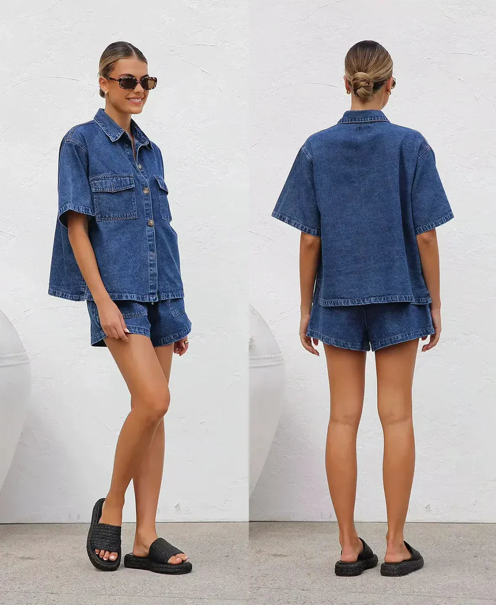 CELENE DENIM TWO PIECE SET