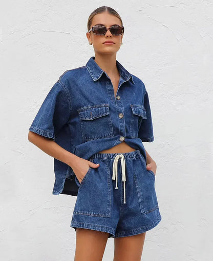 CELENE DENIM TWO PIECE SET