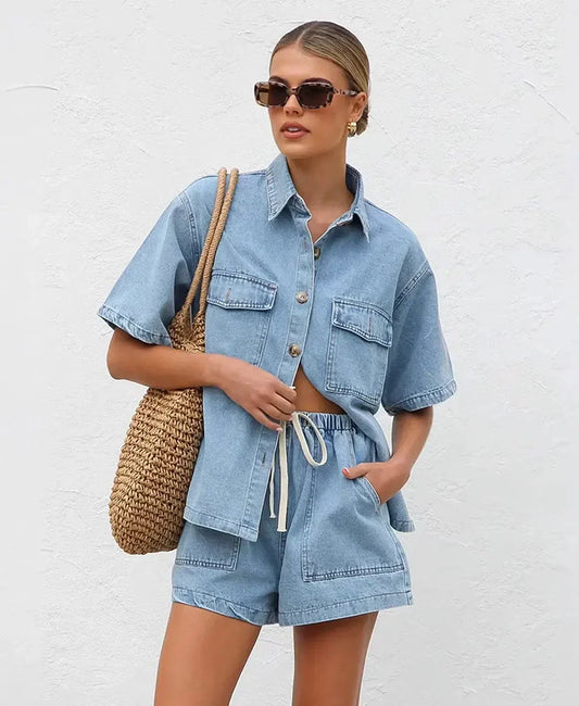 CELENE DENIM TWO PIECE SET
