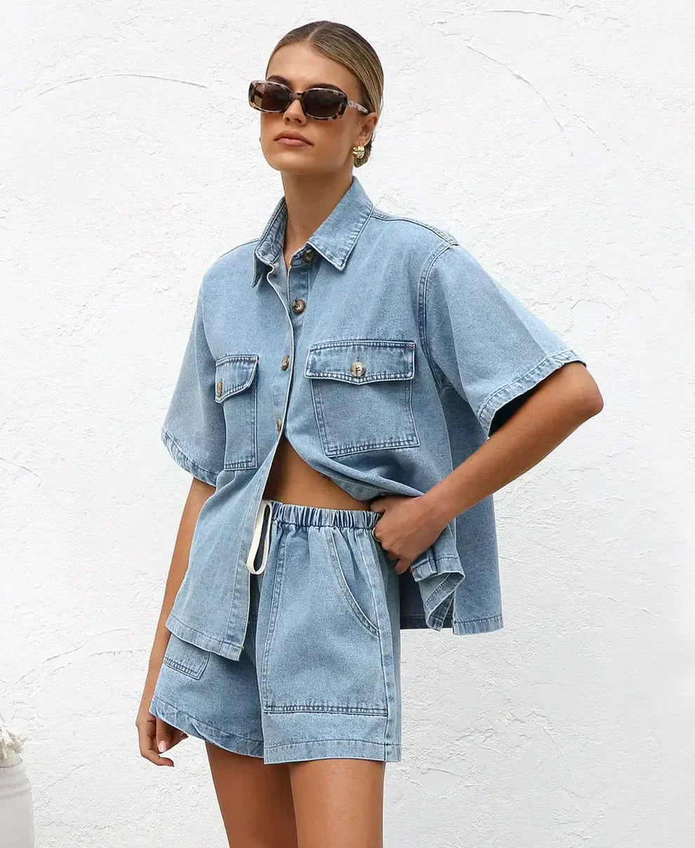 CELENE DENIM TWO PIECE SET