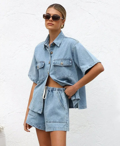 CELENE DENIM TWO PIECE SET
