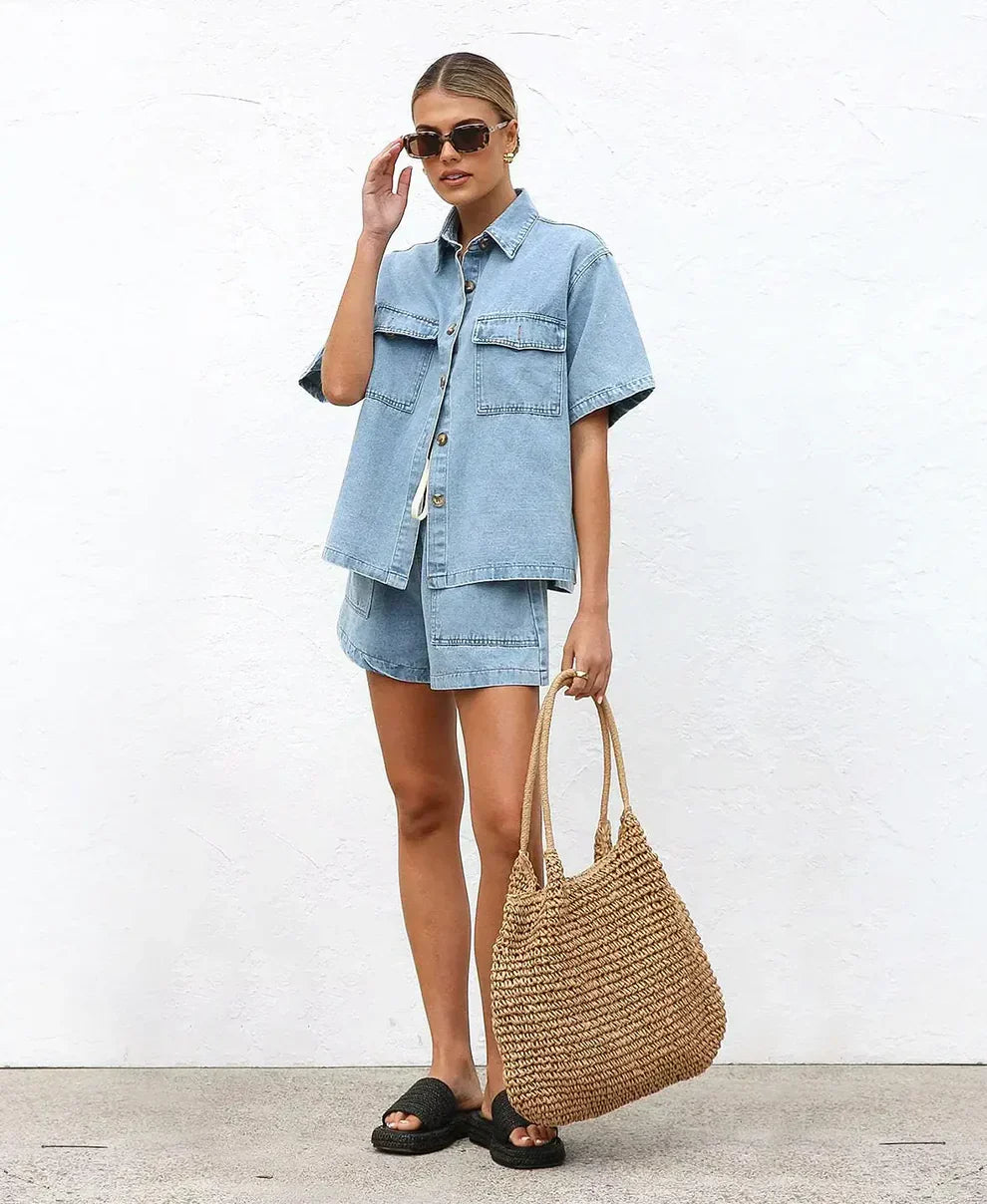 CELENE DENIM TWO PIECE SET