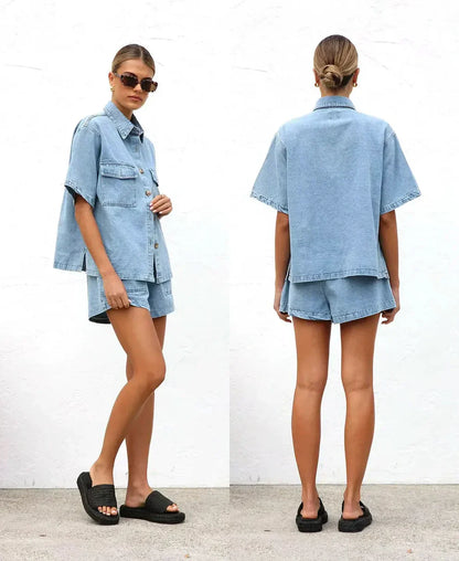 CELENE DENIM TWO PIECE SET