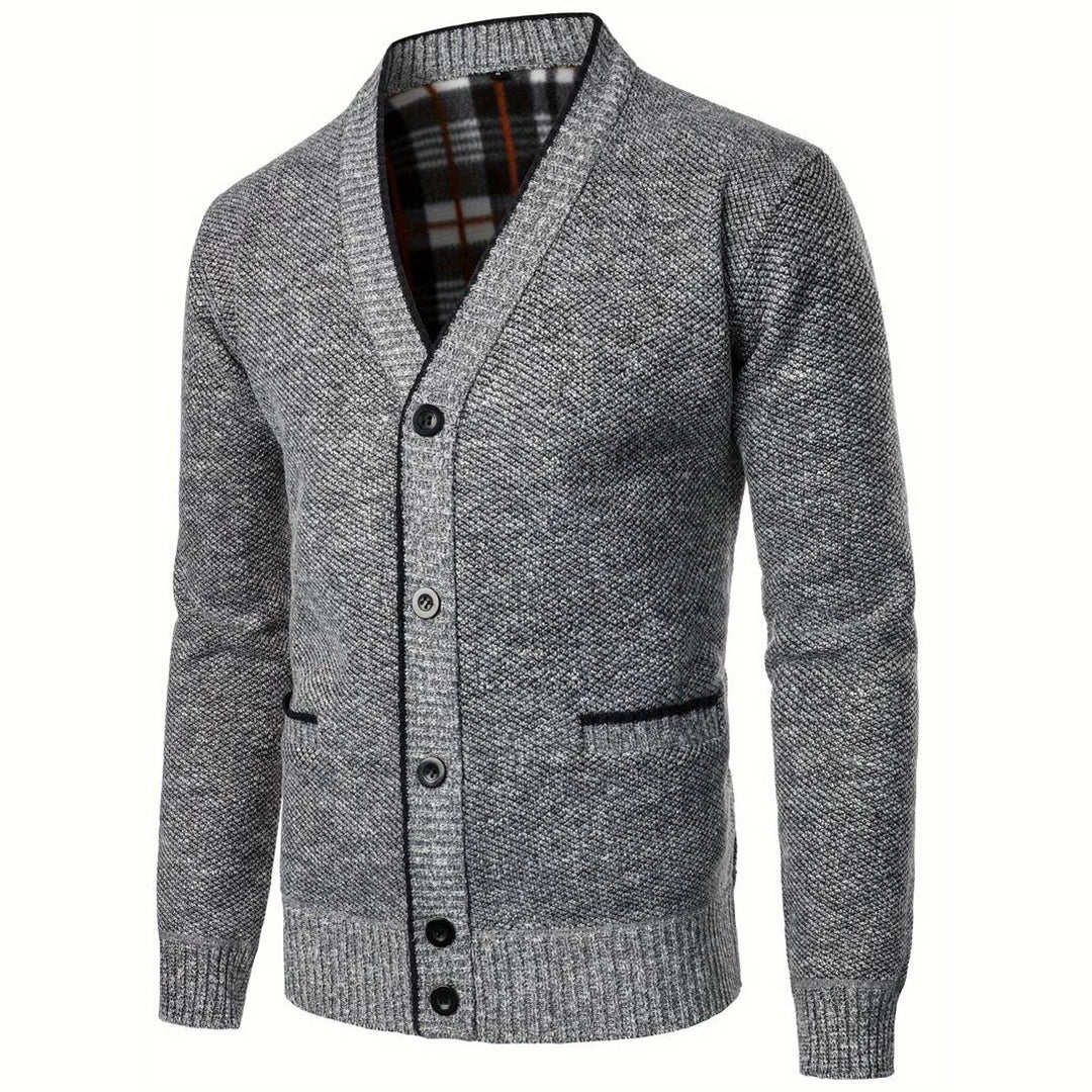 Men's V-Neck  Cardigan - Button Knit Vest