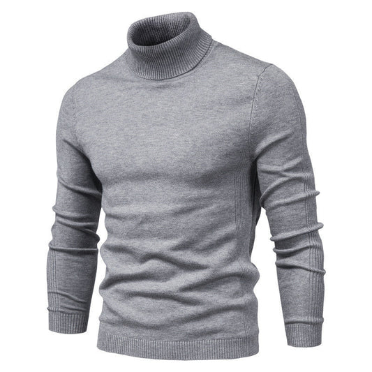 Men's Cotton Jumper with Roll Neck - Knitwear