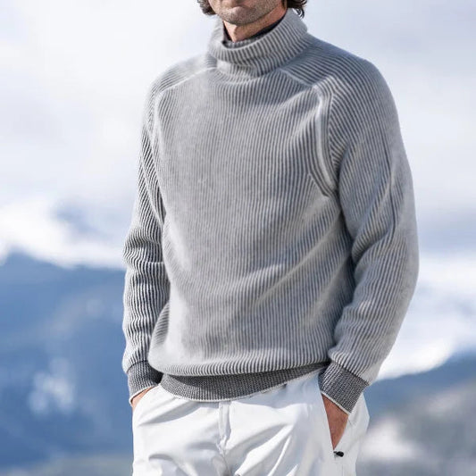 Men's Wool Blend Jumper with Roll Neck