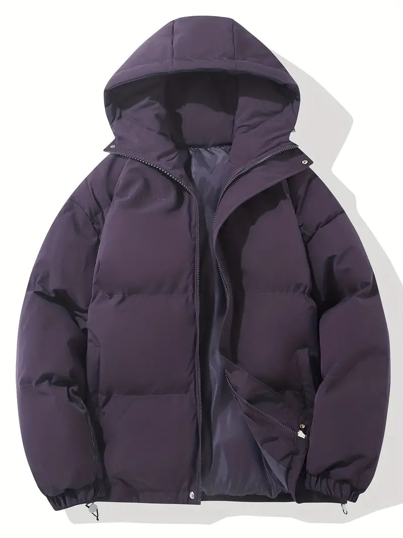 Men's Hooded  Puffer Jacket with Down Insulation