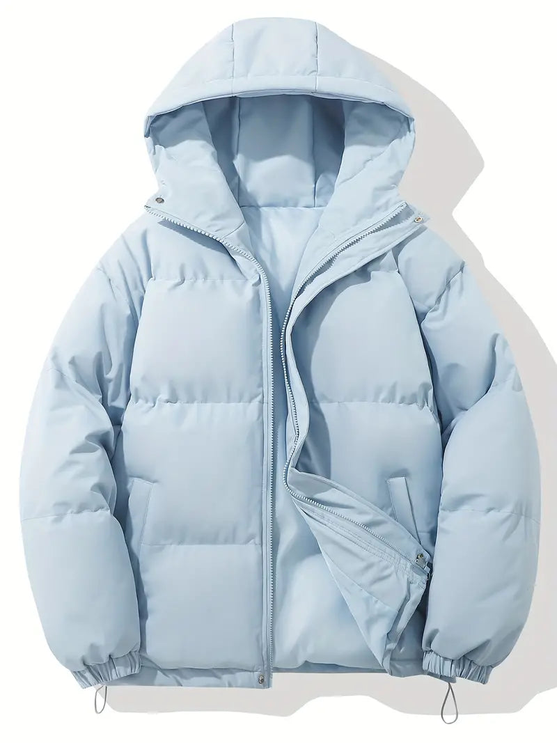 Men's Hooded  Puffer Jacket with Down Insulation