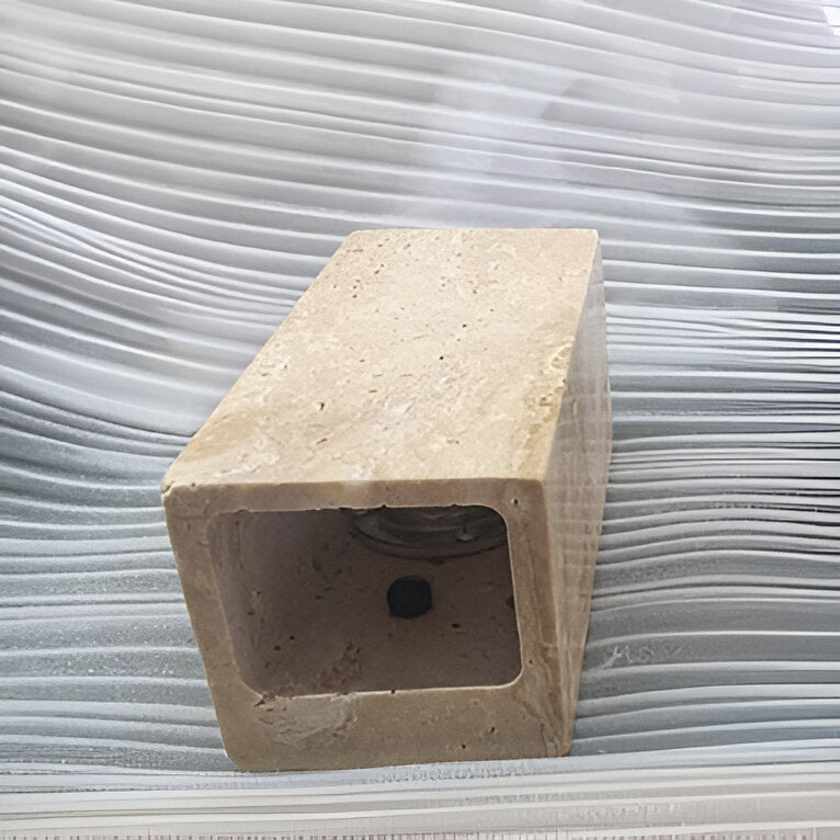 Minimalist Travertine Stone Square Outdoor Wall Light LED 1-Light