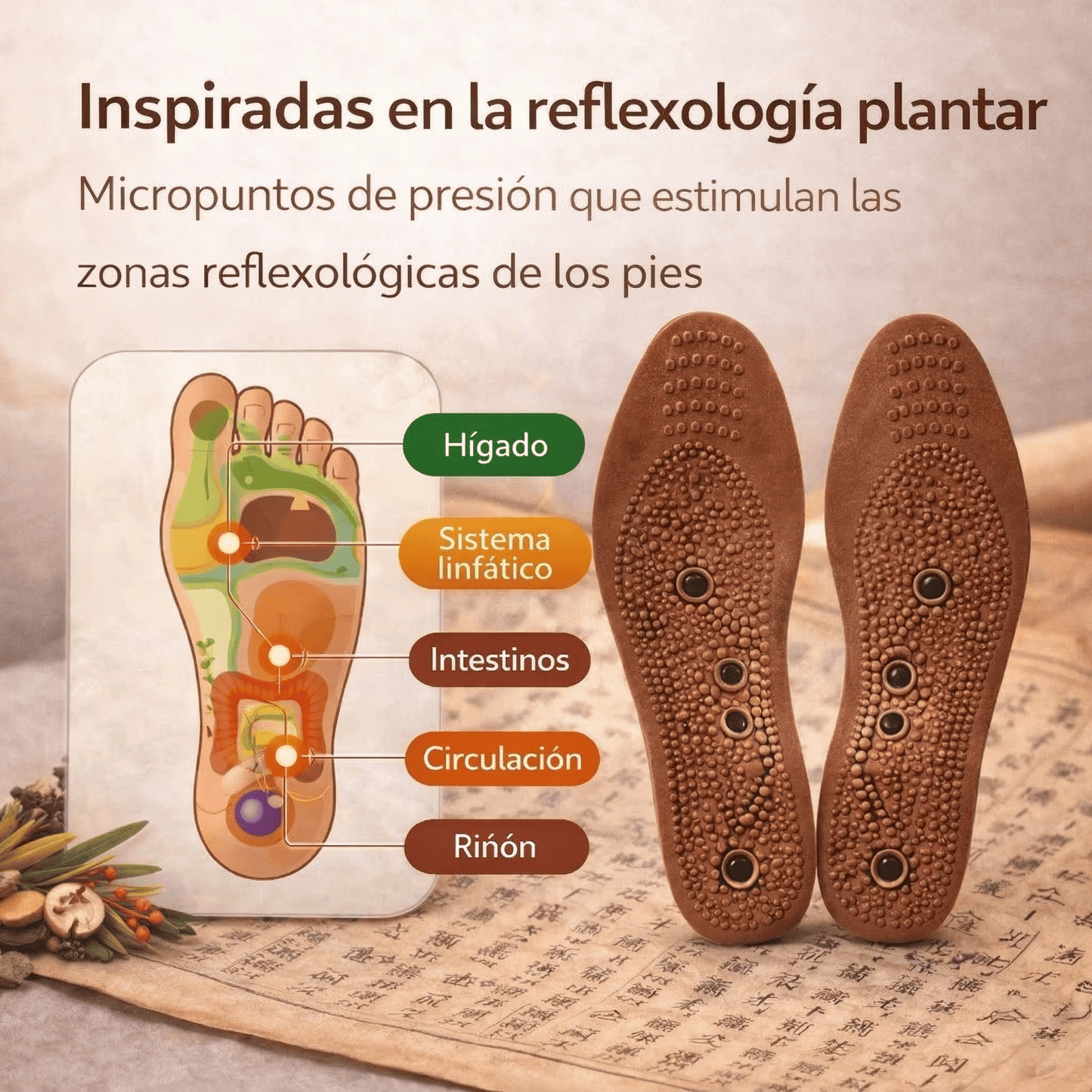 Plantillas de Reflexología FeetComfort™ para Piernas Hinchadas