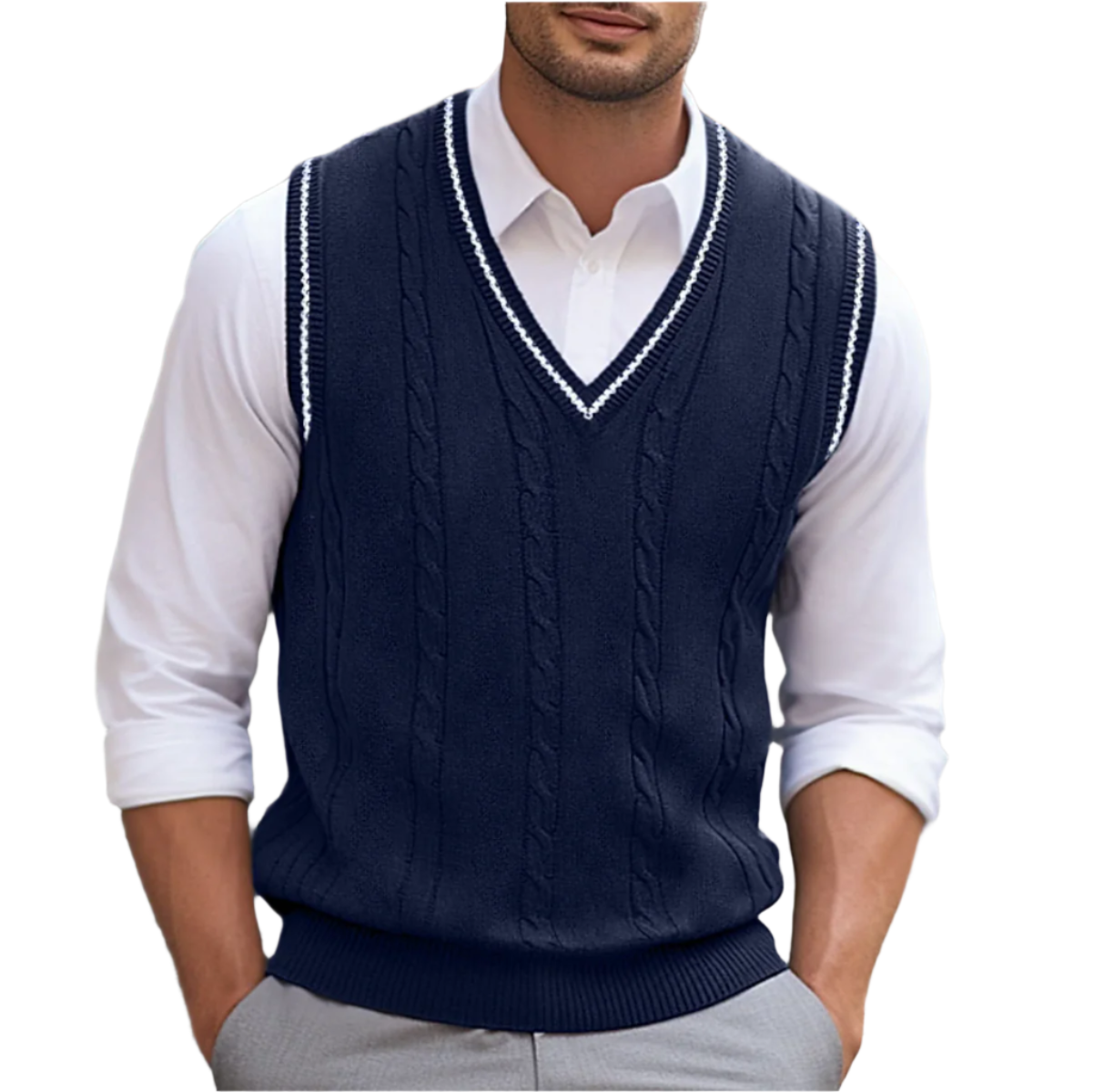 Stephen | Men V Neck Sleeveless Sweater Vest