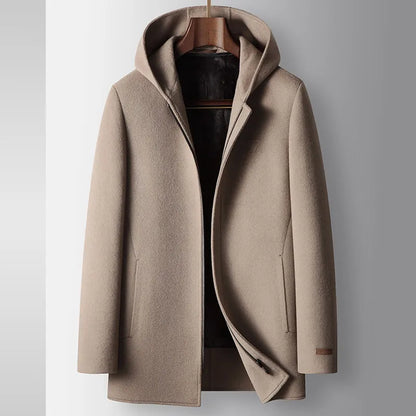 100% WOOLEN HOODED COAT