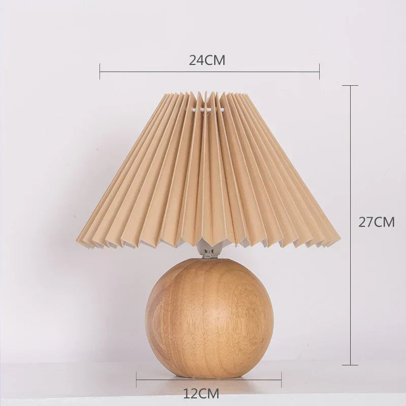 Luminous Heritage: Vintage Table Lamp with Pleated Shade – Elegant Antique Retro Nightstand Lighting Solutions