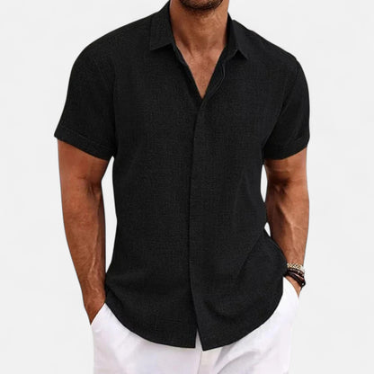 Men’s Cotton Linen Summer Shirt – Refined Ease, Coastal Sophistication