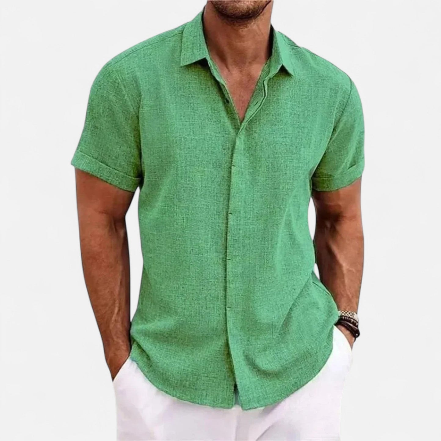 Men’s Cotton Linen Summer Shirt – Refined Ease, Coastal Sophistication
