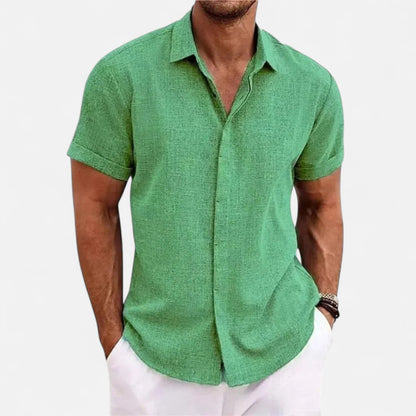 Men’s Cotton Linen Summer Shirt – Refined Ease, Coastal Sophistication