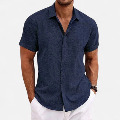 Men’s Cotton Linen Summer Shirt – Refined Ease, Coastal Sophistication