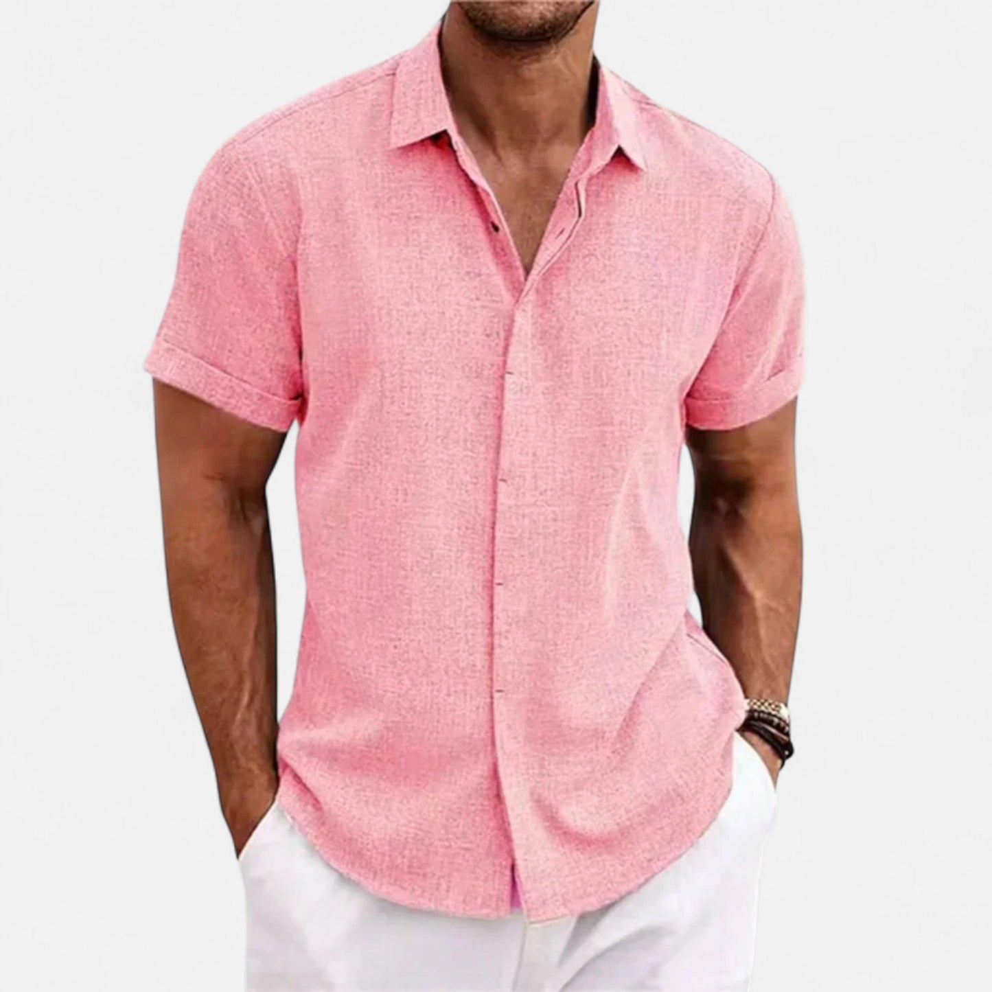 Men’s Cotton Linen Summer Shirt – Refined Ease, Coastal Sophistication