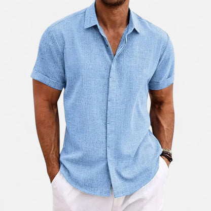 Men’s Cotton Linen Summer Shirt – Refined Ease, Coastal Sophistication