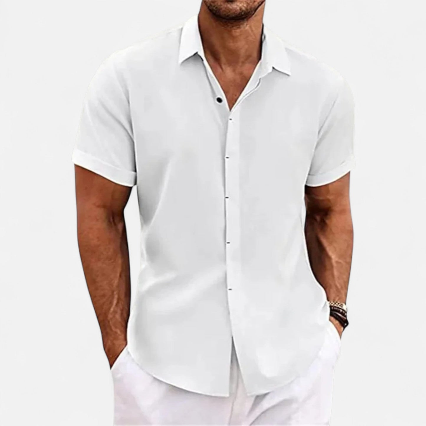 Men’s Cotton Linen Summer Shirt – Refined Ease, Coastal Sophistication