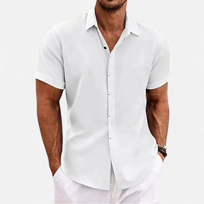 Men’s Cotton Linen Summer Shirt – Refined Ease, Coastal Sophistication