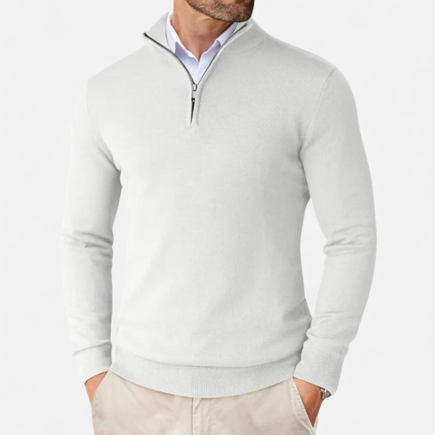 Men’s Sweater – Slim-Fit Quarter-Zip Elegance